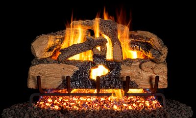 RH Peterson: G52 Series Charred Evergreen Split Oak Logs - 30"