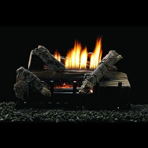 White Mountain Hearth Whiskey River vent-free log set burning
