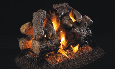 RH Peterson: Charred Royal English Oak See-Thru Logs - 24"