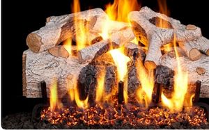 Charred Mountain Birch Log Set