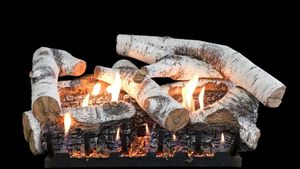 White Mountain Hearth: Super Birch Burncrete Log Set - 18"