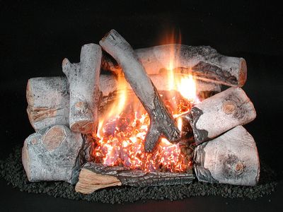 Rasmussen: 18" Chillbuster Evening Embers Birch Log Set