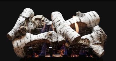 White Mountain Hearth: Birch Burncrete Log Set - 18"