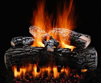 Hargrove: 30" Blazing Pecan Charred Log Set